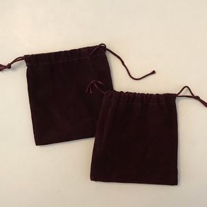Pair of velvet jewelry gift bags
